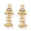 Brass Micro Pave Cubic Zirconia Pendants KK-N263-80G-1