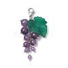 Grape Natural Amethyst Pendant Decorations HJEW-TA00266-01-1