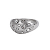 304 Stainless Steel Micro Pave Cubic Zirconia Finger Rings STAS-OY011-86P-1