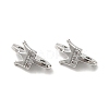 Brass Micro Pave Clear Cubic Zirconia Slide Charms KK-P239-20P-1