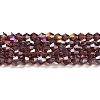 Transparent Electroplate Glass Beads Strands EGLA-A039-T4mm-B05-1