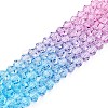 Gradient Color Baking Paint Glass Bead Strands DGLA-A039-T4mm-A07-4