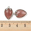 Natural Strawberry Quartz Faceted Pendants G-M431-06P-06-3