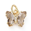 Brass Micro Pave Clear Cubic Zirconia Pendant ZIRC-P079-B01-14-1