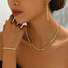 Brass Chain Bracelets & Earrings & Necklaces Sets for Everyday Women's Fashion Accessories FY4215-4