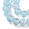 Transparent Crackle Baking Painted Glass Beads Strands DGLA-T003-01B-06-3
