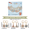 Alloy Enamel Flat Round &   Rectangle & Triangle Pendant Locking Stitch Markers HJEW-AB00045-2