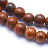Natural Rosewood Beads Strands X-WOOD-P011-06-6mm-6