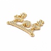 Rack Plating Brass Micro Pave Clear Cubic Zirconia Heart Connector Charms KK-G456-01G-01-3