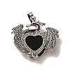 Natural Obsidian Heart Pendants KK-K331-01AS-05-3