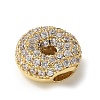 Brass Micro Pave Cubic Zirconia Beads KK-P290-61G-O-2