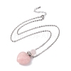 Openable Heart Natural & Synthetic Mixed Stone Perfume Bottle Pendant Necklaces for Women NJEW-F296-05P-3