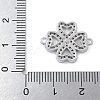 Rack Plating Brass Micro Pave Clear Cubic Zirconia Clover Connector Charms KK-A234-042P-3