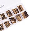 Antique Bronze Ribbon Crimp Ends Bracelet Leather Pinch Crimps Size 8-25x6-8x5mm for Jewelry Craft Supplies IFIN-PH0008-01AB-5