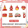16Pcs 8 Styles Fire Safety Theme Alloy Enamel Pendants ENAM-YW0009-35-2