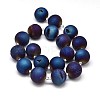 Round Electroplated Natural Druzy Geode Quartz Crystal Beads Strands G-A143B-20mm-02-2
