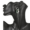 Natural Green Aventurine Chips Drop Earrings EJEW-TA00817-01-2