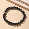 Natural Golden Sheen Obsidian Bead Stretch Bracelets X-BJEW-K212-B-020-2