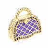 Brass Micro Pave Cubic Zirconia Enamel Pendants ZIRC-Q200-021B-NF-2