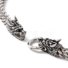 Non-Tarnish 304 Stainless Steel Wheat Chains Necklace with Dragon Clasps for Men Women NJEW-E155-05P-3