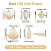 Beebeecraft 40Pcs 5 Style Brass Pendants KK-BBC0003-25-2