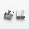 Tarnish Resistant Letter Style 201 Stainless Steel Square Slide Charms STAS-L132-03-1