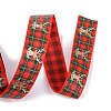25 Yards Flat Christmas Theme Printed Polyester Grosgrain Ribbon OCOR-C004-04D-3
