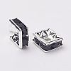 Brass Rhinestone Spacer Beads RB-A013-6x6-02S-1