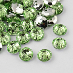 Acrylic Rhinestone Buttons, 2-Hole, Faceted, Flat Round, Crystal,  18.5x18x6.5mm, Hole: 1mm