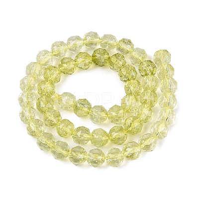 Crackle Transparent Glass Beads Strands GLAA-Q108-02A-16-1