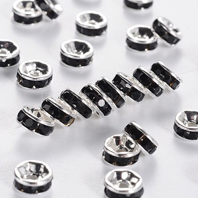 Brass Grade A Rhinestone Spacer Beads RSB037NF-04-1