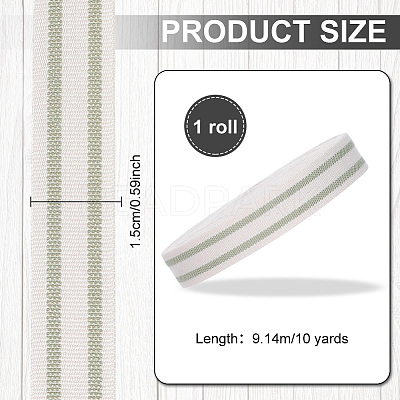Cotton Stripe Pattern Ribbon OCOR-WH0078-550B-1
