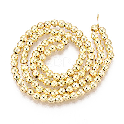 Electroplate Non-magnetic Synthetic Hematite Beads Strands G-L485-01C-G-1