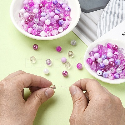 300Pcs 10 Styles Mixed Styles Acrylic Beads MACR-YW0002-99A-1