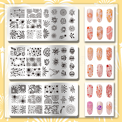 Stainless Steel DIY Nail Art Templates MRMJ-WH0092-042-1