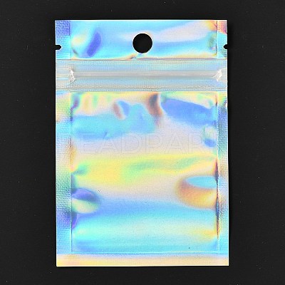 Rectangle Zip Top Plastic Glitter Holographic Bags LS-OPP-I002-01A-1
