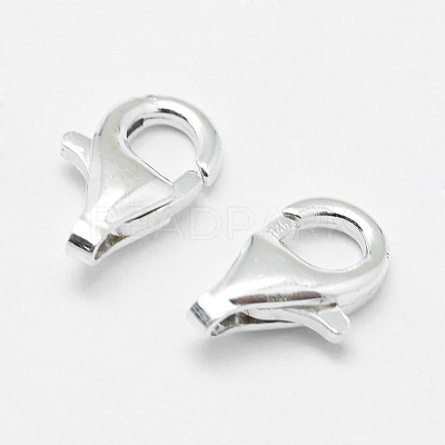 925 Sterling Silver Lobster Claw Clasps X-STER-G019-04-9mm-1
