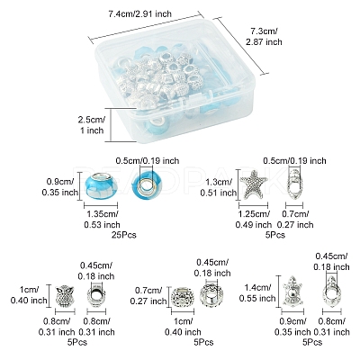 DIY Tibetan Style Alloy & Resin European Beads Making Finding Kits DIY-FS0006-78F-1