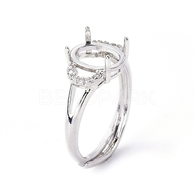 Adjustable Brass Solitaire Ring Settings KK-L193-06P-1
