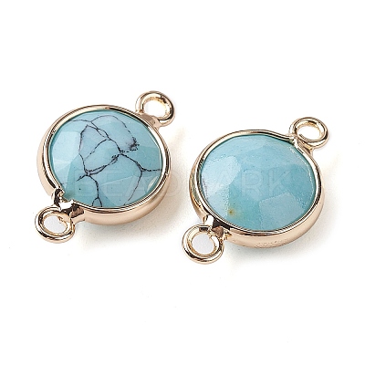 Synthetic Turquoise Connector Charms G-C102-09A-G-1