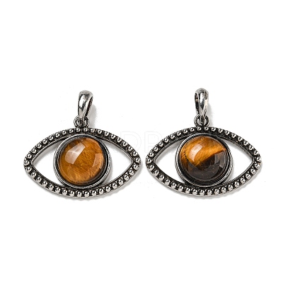 Natural Tiger Eye Pendants G-G147-07AS-06-1