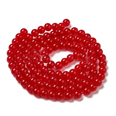 Baking Paint Imitation Jade Glass Round Bead Strands DGLA-Q021-8mm-05-1