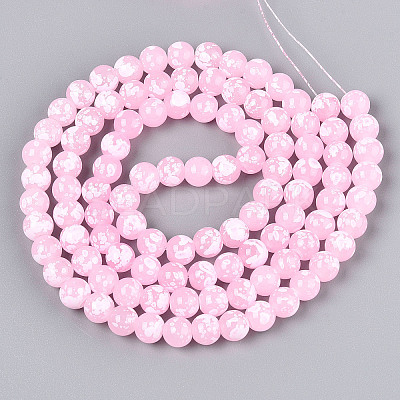 Baking Paint Glass Beads Strands DGLA-N015-8mm-02-1
