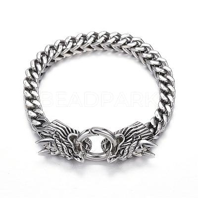 Tarnish Resistant 316 Surgical Stainless Steel Curb Chain Bracelets BJEW-G520-25-1