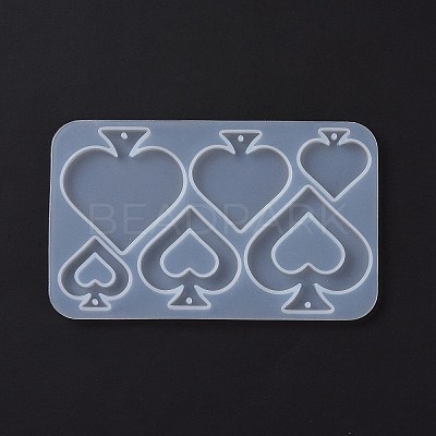 DIY Playing Card Theme Pendants Silicone Molds X-DIY-C076-01B-1