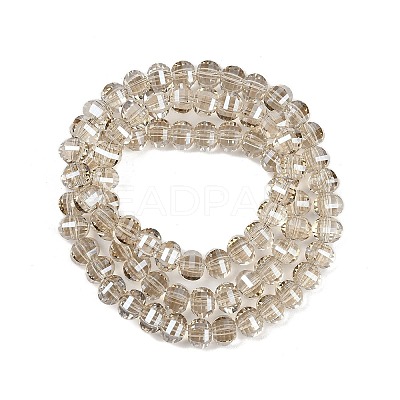 Electroplate Transparent Glass Beads Strands EGLA-B011-08A-PL03-1