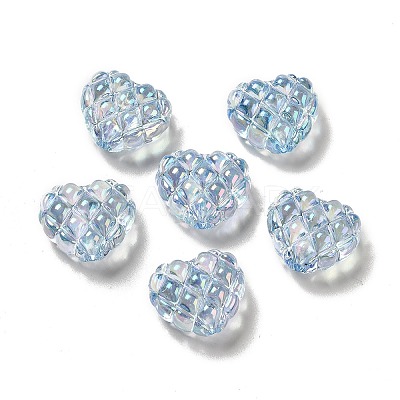 Transparent Acrylic Waffle Beads OACR-E016-01E-1