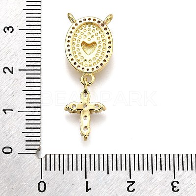 Rack Plating Brass Micro Pave Cubic Zirconia Pendants KK-K401-71G-1