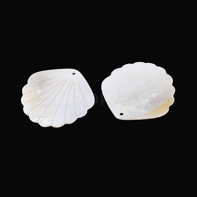 Carved Natural Freshwater Shell Pendants SHEL-T020-62C-1