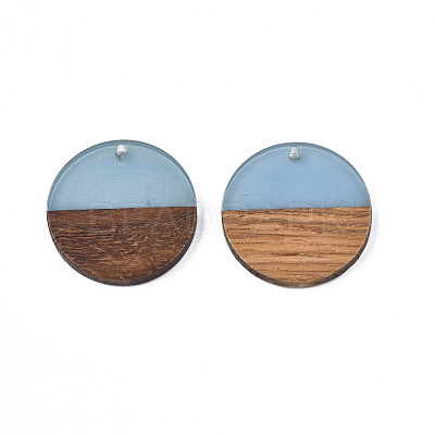 Resin & Walnut Wood Pendants RESI-S358-02B-09-1
